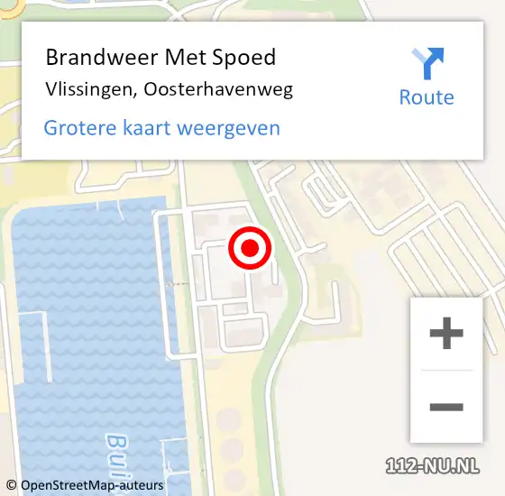Locatie op kaart van de 112 melding: Brandweer Met Spoed Naar Vlissingen, Oosterhavenweg op 22 januari 2024 12:29