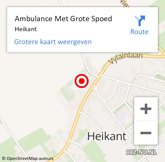 Locatie op kaart van de 112 melding: Ambulance Met Grote Spoed Naar Heikant op 22 januari 2024 12:58