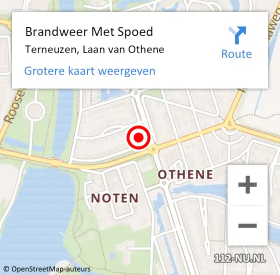 Locatie op kaart van de 112 melding: Brandweer Met Spoed Naar Terneuzen, Laan van Othene op 22 januari 2024 13:48