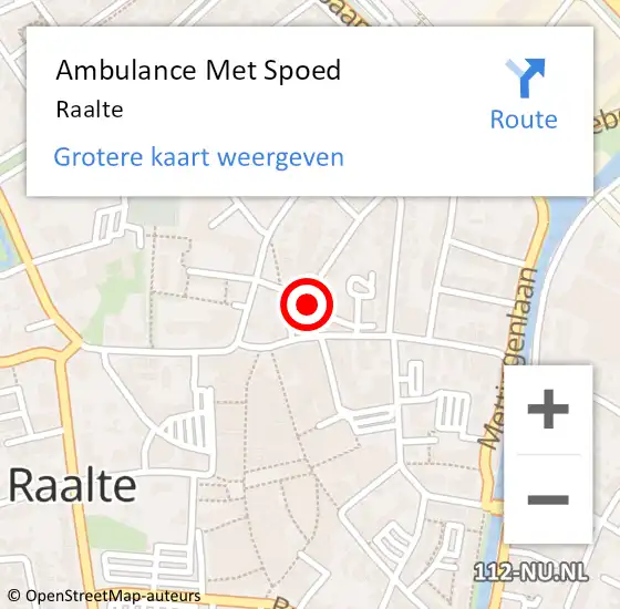 Locatie op kaart van de 112 melding: Ambulance Met Spoed Naar Raalte op 22 januari 2024 14:23