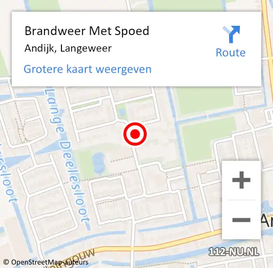 Locatie op kaart van de 112 melding: Brandweer Met Spoed Naar Andijk, Langeweer op 23 september 2014 07:35