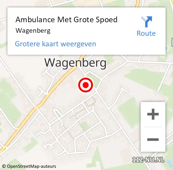 Locatie op kaart van de 112 melding: Ambulance Met Grote Spoed Naar Wagenberg op 22 januari 2024 16:07