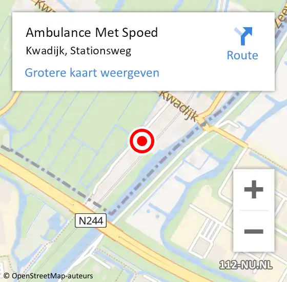 Locatie op kaart van de 112 melding: Ambulance Met Spoed Naar Kwadijk, Stationsweg op 22 januari 2024 16:37