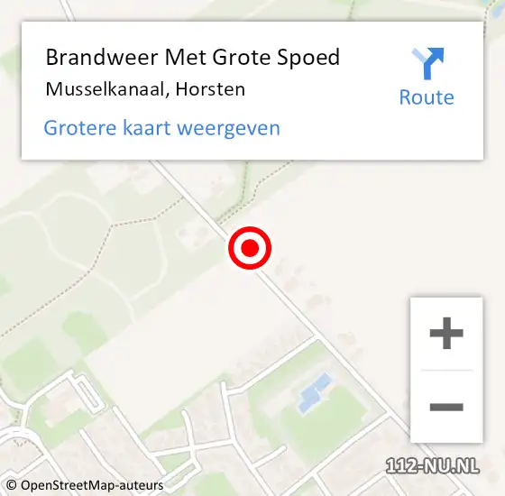 Locatie op kaart van de 112 melding: Brandweer Met Grote Spoed Naar Musselkanaal, Horsten op 22 januari 2024 18:15