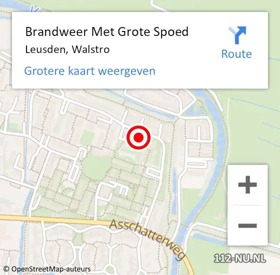 Locatie op kaart van de 112 melding: Brandweer Met Grote Spoed Naar Leusden, Walstro op 22 januari 2024 18:21