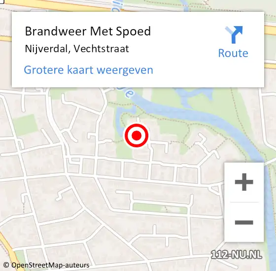 Locatie op kaart van de 112 melding: Brandweer Met Spoed Naar Nijverdal, Vechtstraat op 22 januari 2024 20:01