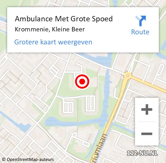 Locatie op kaart van de 112 melding: Ambulance Met Grote Spoed Naar Krommenie, Kleine Beer op 22 januari 2024 21:14