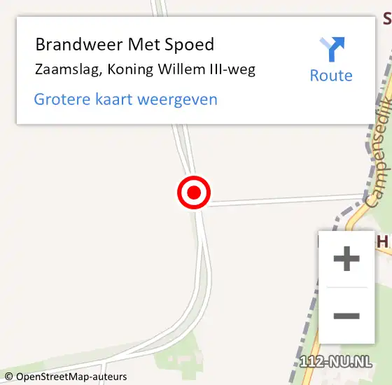 Locatie op kaart van de 112 melding: Brandweer Met Spoed Naar Zaamslag, Koning Willem III-weg op 23 september 2014 08:19