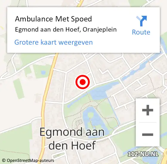 Locatie op kaart van de 112 melding: Ambulance Met Spoed Naar Egmond aan den Hoef, Oranjeplein op 22 januari 2024 23:07