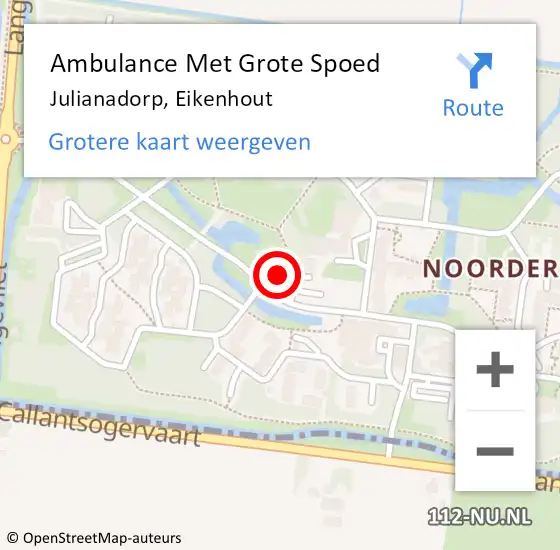 Locatie op kaart van de 112 melding: Ambulance Met Grote Spoed Naar Julianadorp, Eikenhout op 22 januari 2024 23:42