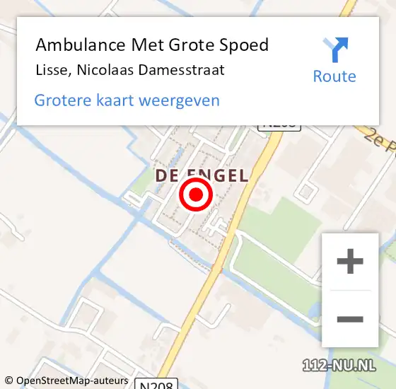 Locatie op kaart van de 112 melding: Ambulance Met Grote Spoed Naar Lisse, Nicolaas Damesstraat op 23 januari 2024 02:53