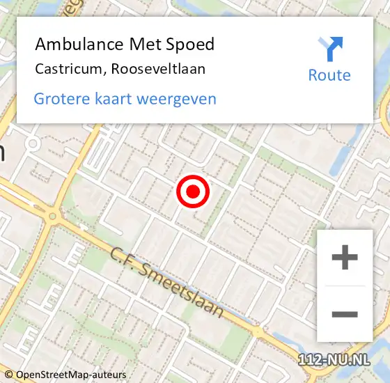 Locatie op kaart van de 112 melding: Ambulance Met Spoed Naar Castricum, Rooseveltlaan op 23 januari 2024 04:25