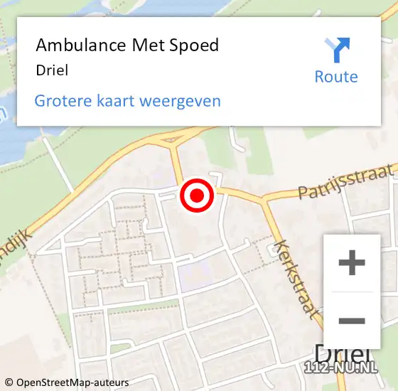 Locatie op kaart van de 112 melding: Ambulance Met Spoed Naar Driel op 23 januari 2024 04:53