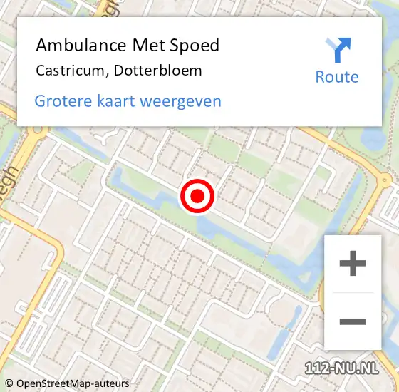 Locatie op kaart van de 112 melding: Ambulance Met Spoed Naar Castricum, Dotterbloem op 23 januari 2024 06:50