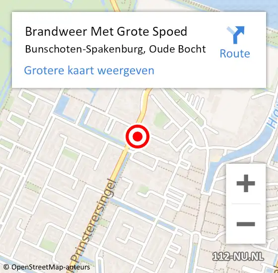 Locatie op kaart van de 112 melding: Brandweer Met Grote Spoed Naar Bunschoten-Spakenburg, Oude Bocht op 23 januari 2024 07:13