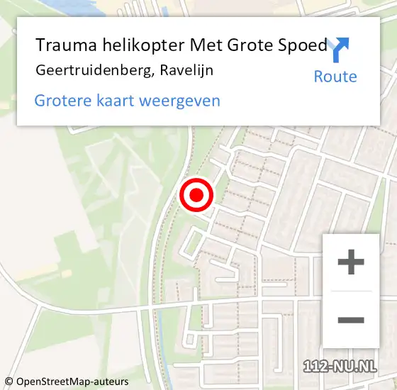 Locatie op kaart van de 112 melding: Trauma helikopter Met Grote Spoed Naar Geertruidenberg, Ravelijn op 23 januari 2024 08:18