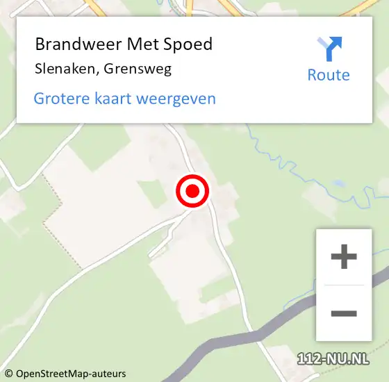 Locatie op kaart van de 112 melding: Brandweer Met Spoed Naar Slenaken, Grensweg op 23 januari 2024 08:27
