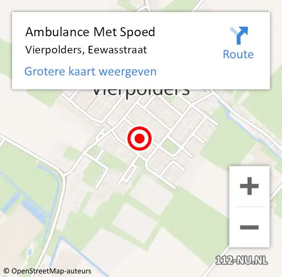 Locatie op kaart van de 112 melding: Ambulance Met Spoed Naar Vierpolders, Eewasstraat op 23 januari 2024 09:02