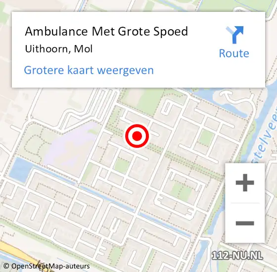 Locatie op kaart van de 112 melding: Ambulance Met Grote Spoed Naar Uithoorn, Mol op 23 januari 2024 09:19