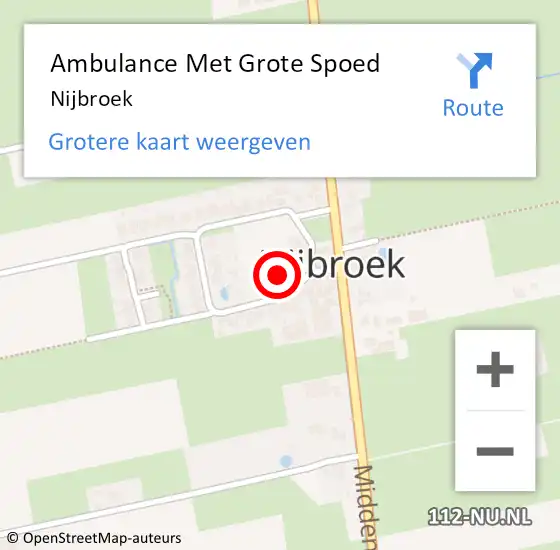 Locatie op kaart van de 112 melding: Ambulance Met Grote Spoed Naar Nijbroek op 23 januari 2024 09:41