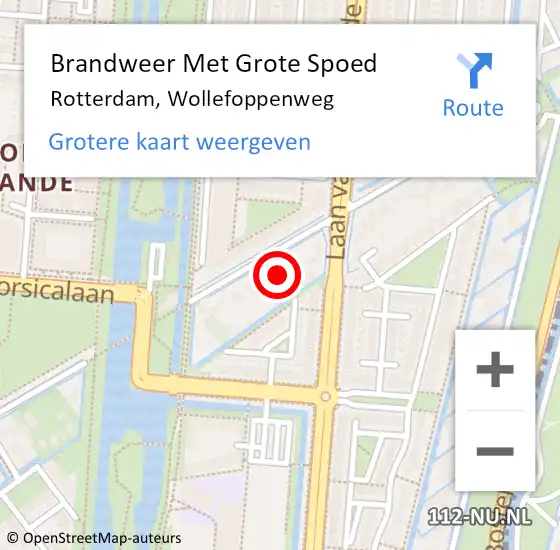 Locatie op kaart van de 112 melding: Brandweer Met Grote Spoed Naar Rotterdam, Wollefoppenweg op 23 januari 2024 09:59