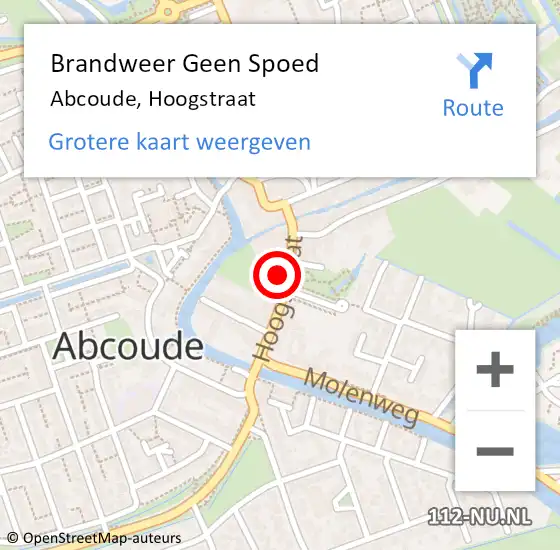 Locatie op kaart van de 112 melding: Brandweer Geen Spoed Naar Abcoude, Hoogstraat op 23 januari 2024 10:16