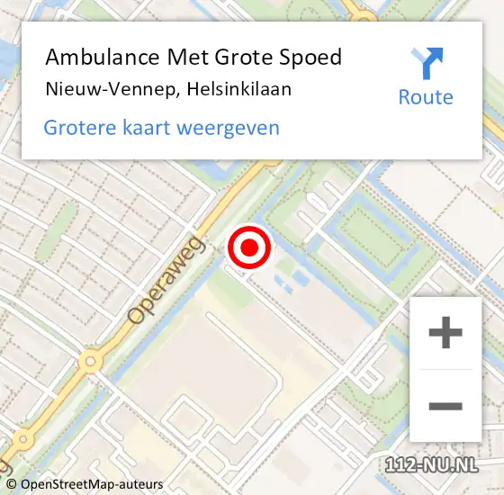 Locatie op kaart van de 112 melding: Ambulance Met Grote Spoed Naar Nieuw-Vennep, Helsinkilaan op 23 januari 2024 10:19