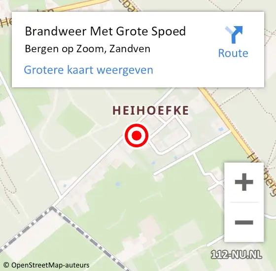Locatie op kaart van de 112 melding: Brandweer Met Grote Spoed Naar Bergen op Zoom, Zandven op 23 januari 2024 10:35