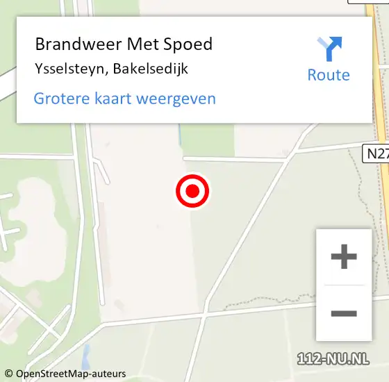 Locatie op kaart van de 112 melding: Brandweer Met Spoed Naar Ysselsteyn, Bakelsedijk op 23 januari 2024 10:53