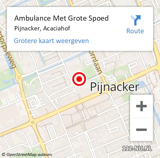 Locatie op kaart van de 112 melding: Ambulance Met Grote Spoed Naar Pijnacker, Acaciahof op 23 januari 2024 11:07