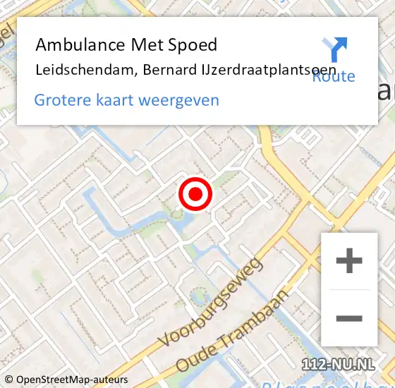 Locatie op kaart van de 112 melding: Ambulance Met Spoed Naar Leidschendam, Bernard IJzerdraatplantsoen op 23 september 2014 09:04