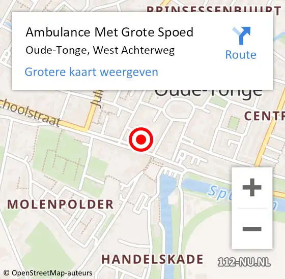 Locatie op kaart van de 112 melding: Ambulance Met Grote Spoed Naar Oude-Tonge, West Achterweg op 23 januari 2024 11:12