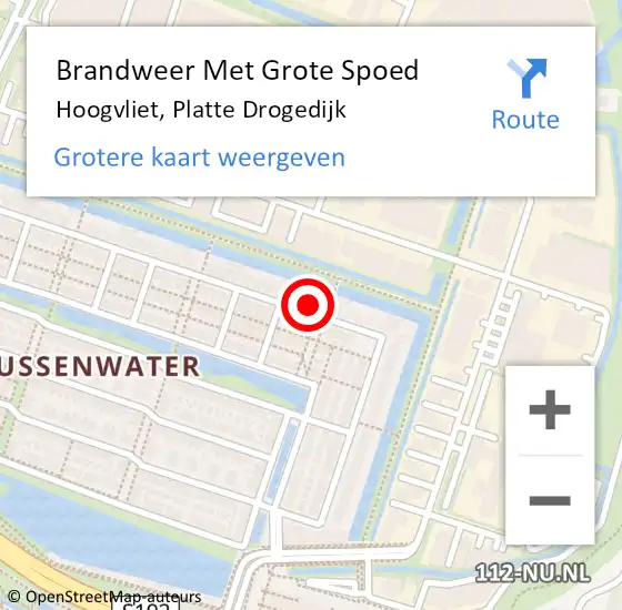 Locatie op kaart van de 112 melding: Brandweer Met Grote Spoed Naar Hoogvliet, Platte Drogedijk op 23 januari 2024 11:23