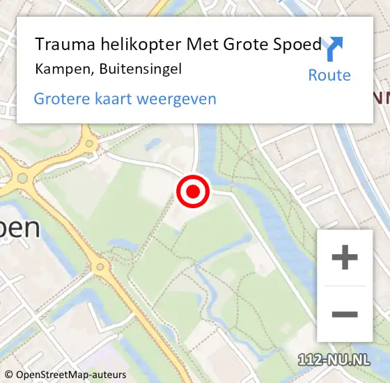 Locatie op kaart van de 112 melding: Trauma helikopter Met Grote Spoed Naar Kampen, Buitensingel op 23 januari 2024 11:24