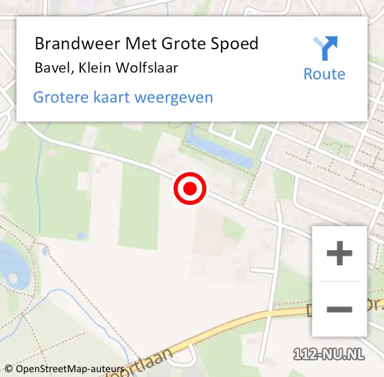 Locatie op kaart van de 112 melding: Brandweer Met Grote Spoed Naar Bavel, Klein Wolfslaar op 23 januari 2024 12:22