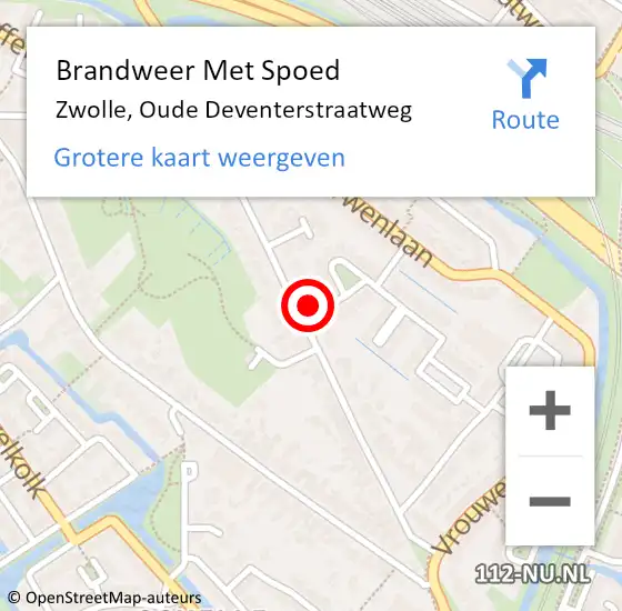 Locatie op kaart van de 112 melding: Brandweer Met Spoed Naar Zwolle, Oude Deventerstraatweg op 23 januari 2024 12:41