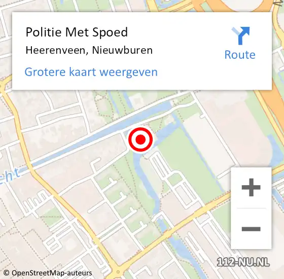 Locatie op kaart van de 112 melding: Politie Met Spoed Naar Heerenveen, Nieuwburen op 23 januari 2024 13:34