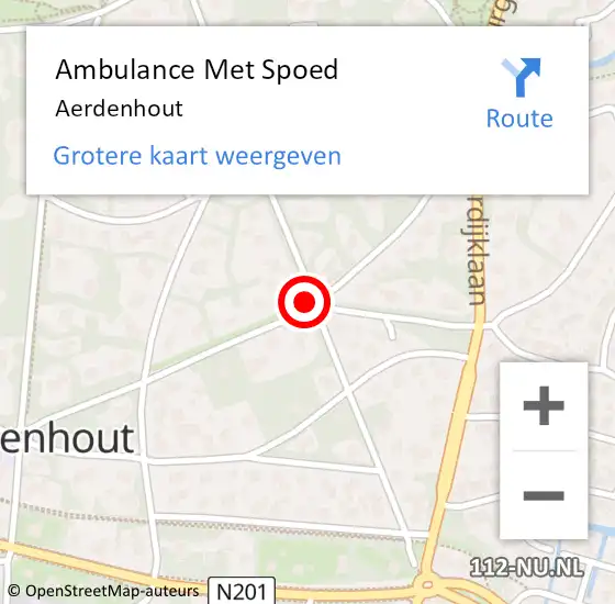 Locatie op kaart van de 112 melding: Ambulance Met Spoed Naar Aerdenhout op 23 januari 2024 13:40