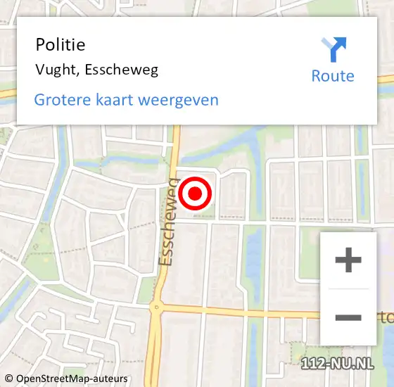Locatie op kaart van de 112 melding: Politie Vught, Esscheweg op 23 januari 2024 14:00