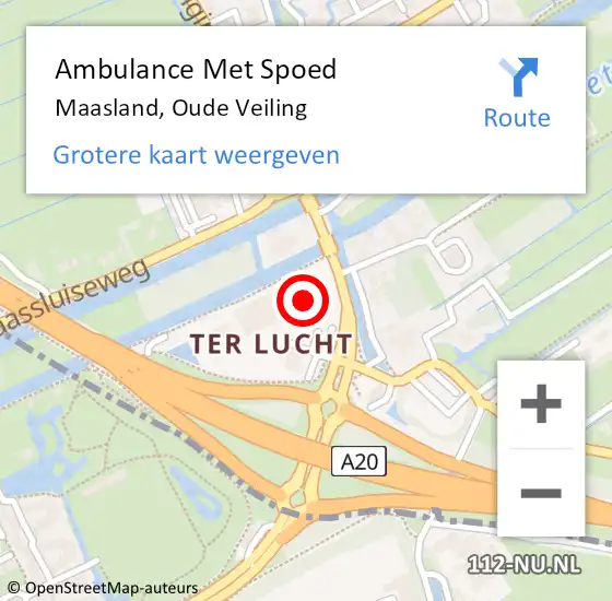 Locatie op kaart van de 112 melding: Ambulance Met Spoed Naar Maasland, Oude Veiling op 23 januari 2024 14:06