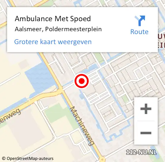 Locatie op kaart van de 112 melding: Ambulance Met Spoed Naar Aalsmeer, Poldermeesterplein op 23 januari 2024 14:13