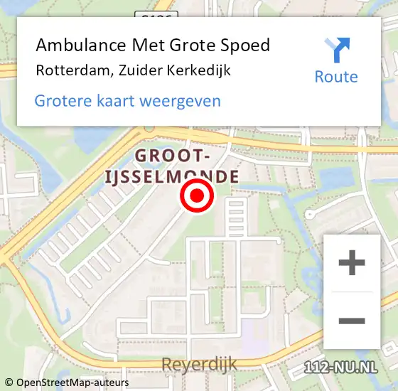 Locatie op kaart van de 112 melding: Ambulance Met Grote Spoed Naar Rotterdam, Zuider Kerkedijk op 23 januari 2024 14:24