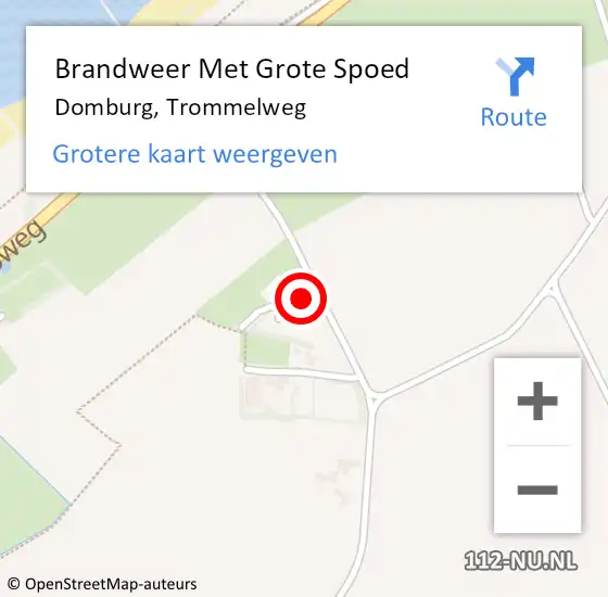 Locatie op kaart van de 112 melding: Brandweer Met Grote Spoed Naar Domburg, Trommelweg op 23 januari 2024 14:51