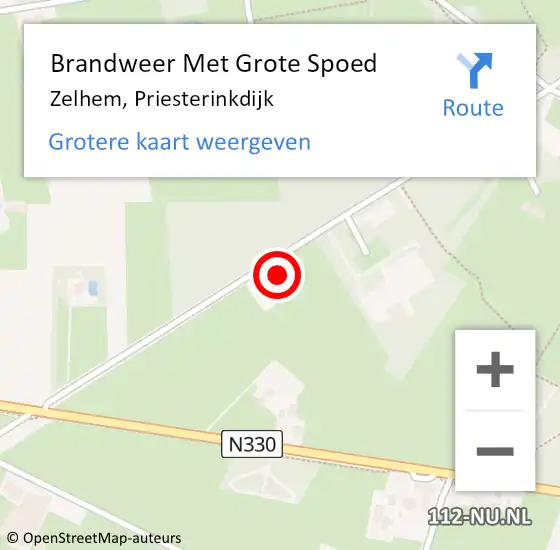 Locatie op kaart van de 112 melding: Brandweer Met Grote Spoed Naar Zelhem, Priesterinkdijk op 23 januari 2024 15:19