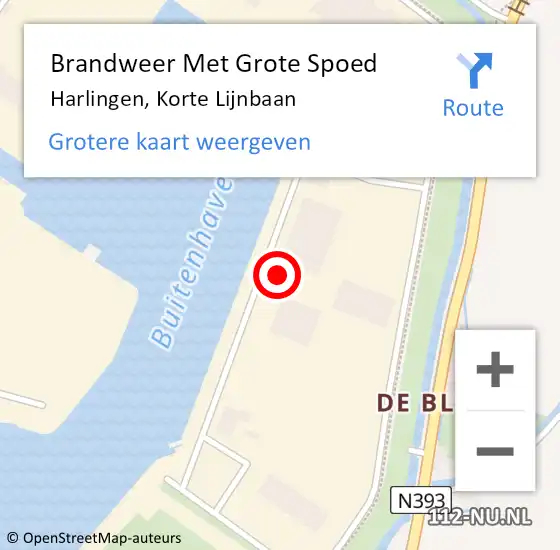 Locatie op kaart van de 112 melding: Brandweer Met Grote Spoed Naar Harlingen, Korte Lijnbaan op 23 januari 2024 15:33