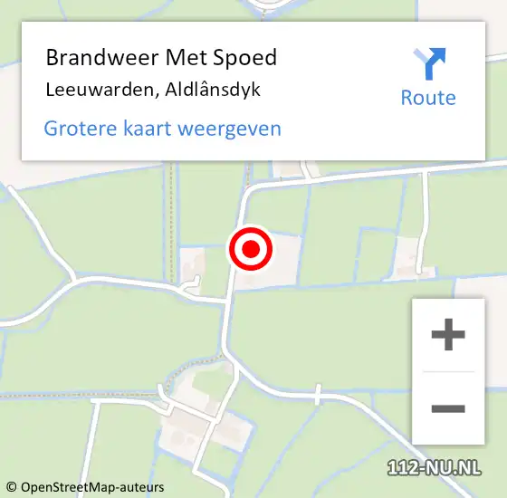Locatie op kaart van de 112 melding: Brandweer Met Spoed Naar Leeuwarden, Aldlânsdyk op 23 januari 2024 17:45