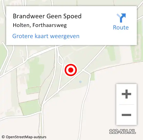 Locatie op kaart van de 112 melding: Brandweer Geen Spoed Naar Holten, Forthaarsweg op 23 januari 2024 18:57