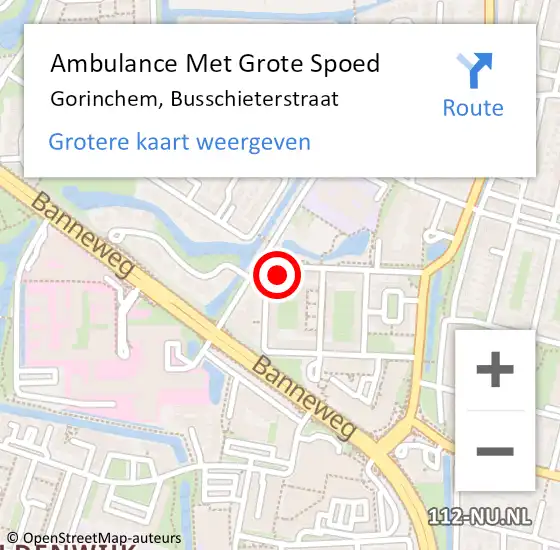 Locatie op kaart van de 112 melding: Ambulance Met Grote Spoed Naar Gorinchem, Busschieterstraat op 23 januari 2024 19:10
