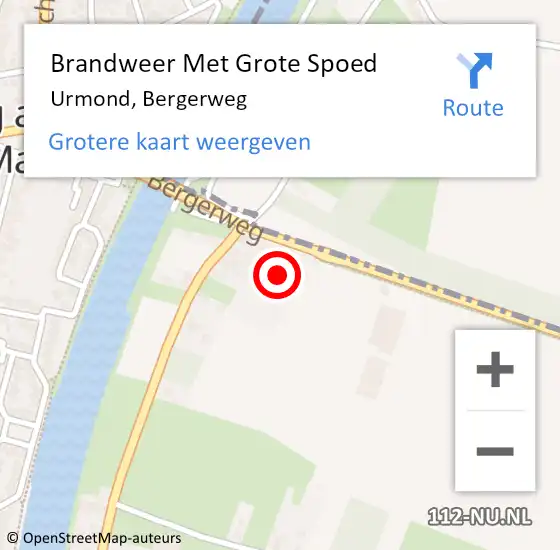 Locatie op kaart van de 112 melding: Brandweer Met Grote Spoed Naar Urmond, Bergerweg op 23 januari 2024 20:26