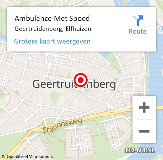 Locatie op kaart van de 112 melding: Ambulance Met Spoed Naar Geertruidenberg, Elfhuizen op 23 september 2014 10:04